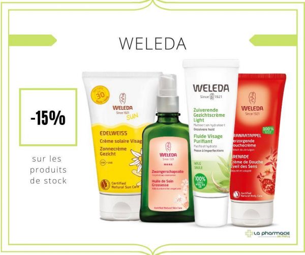 - 15 % de réduction sur les produits Weleda !