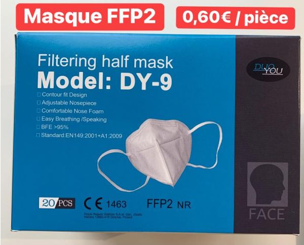 Les masques FFP2 sont toujours disponibles !