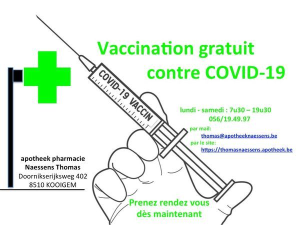 De eerste covid-vaccinaties beginnen in apotheken 💉 Les premières vaccinations covid commence en pharmacie.